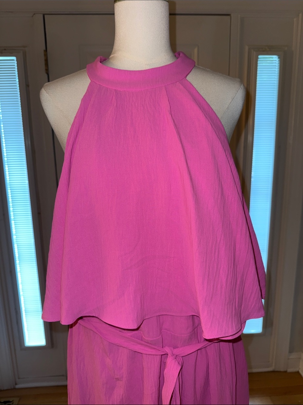 R&M Richards Bright Pink Halter Dress - Picture 3 of 5